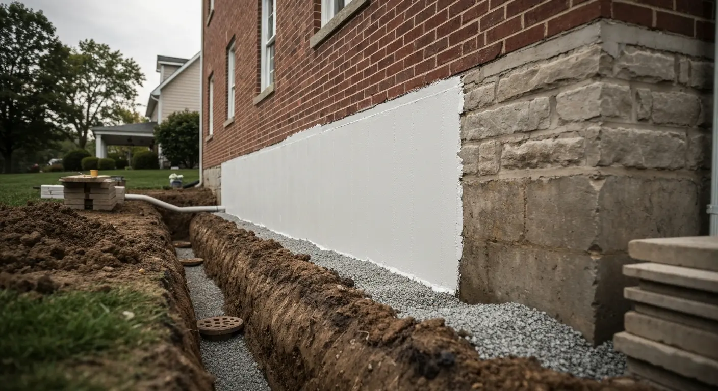 Exterior waterproofing and foundation work