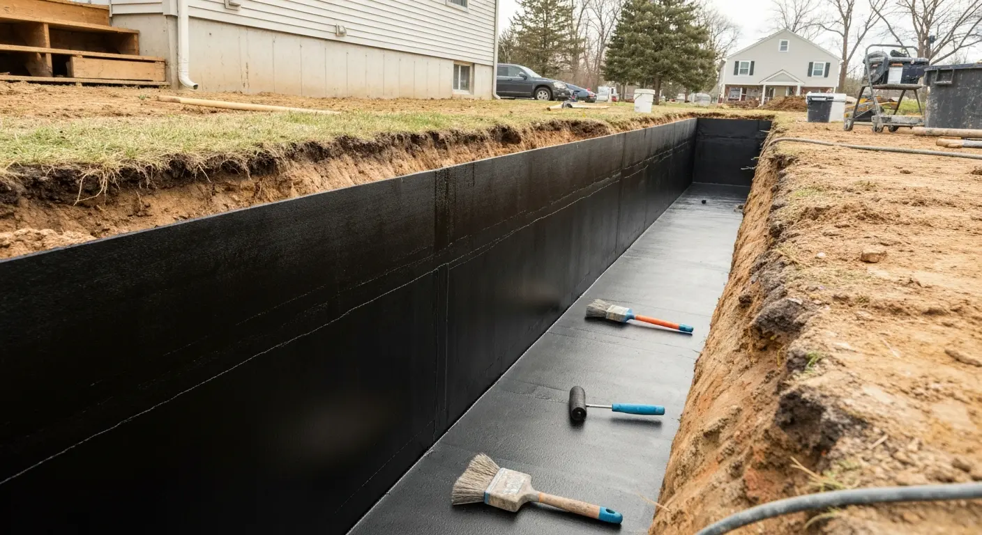 Exterior waterproofing work