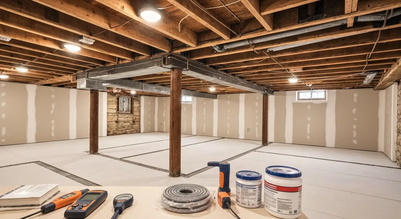 Basement waterproofing project