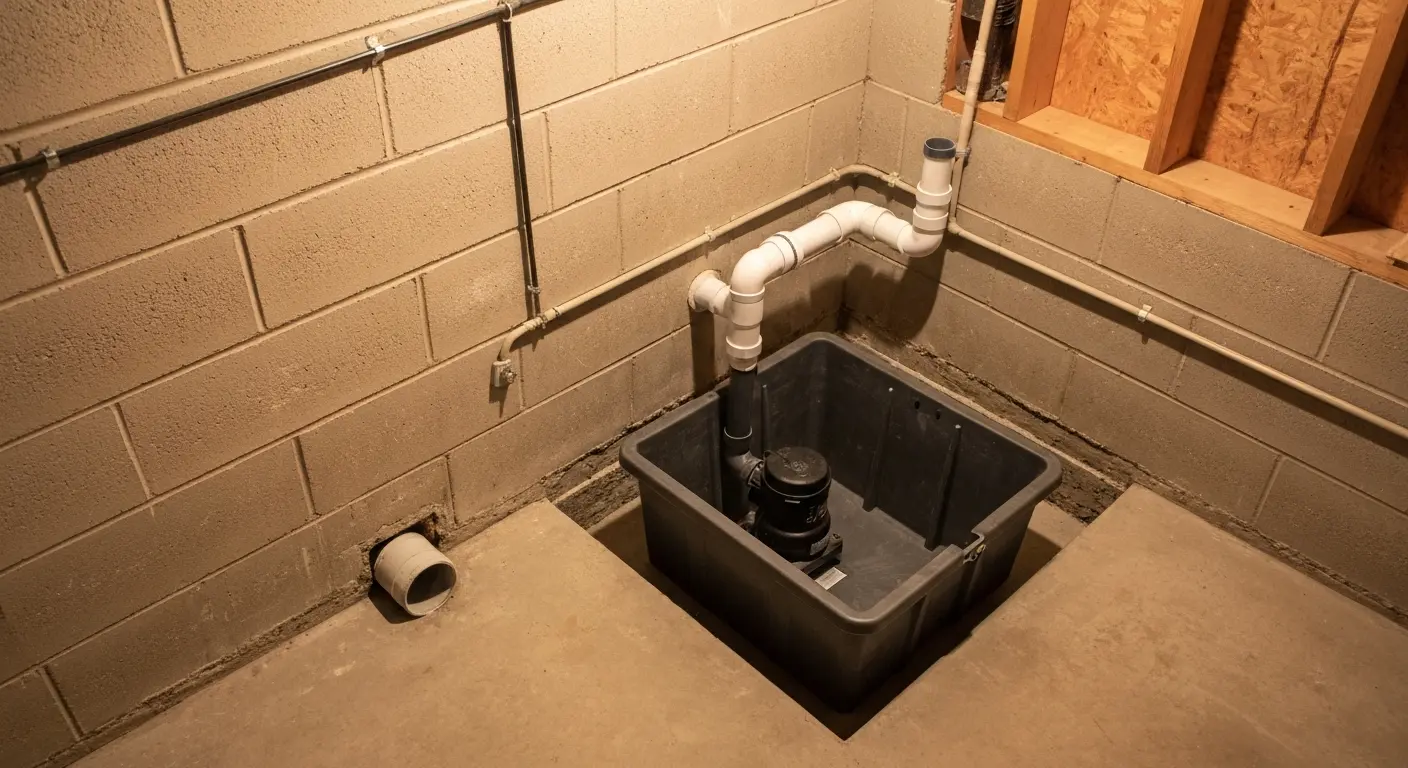 Sump pump basin installation