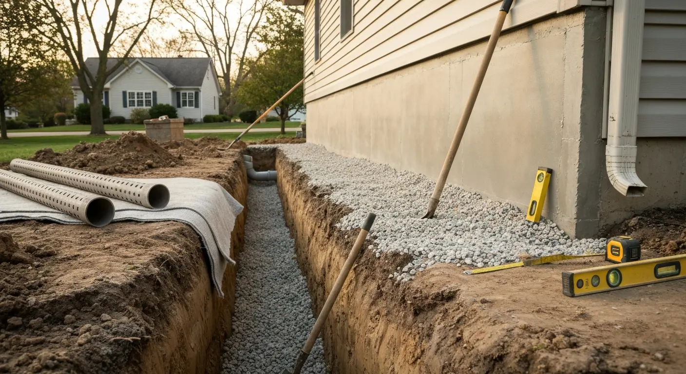 Exterior foundation drainage