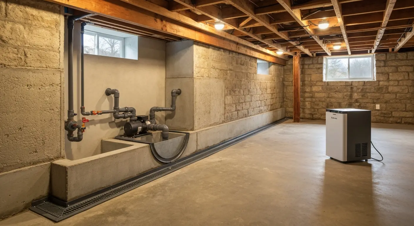 Basement waterproofing system
