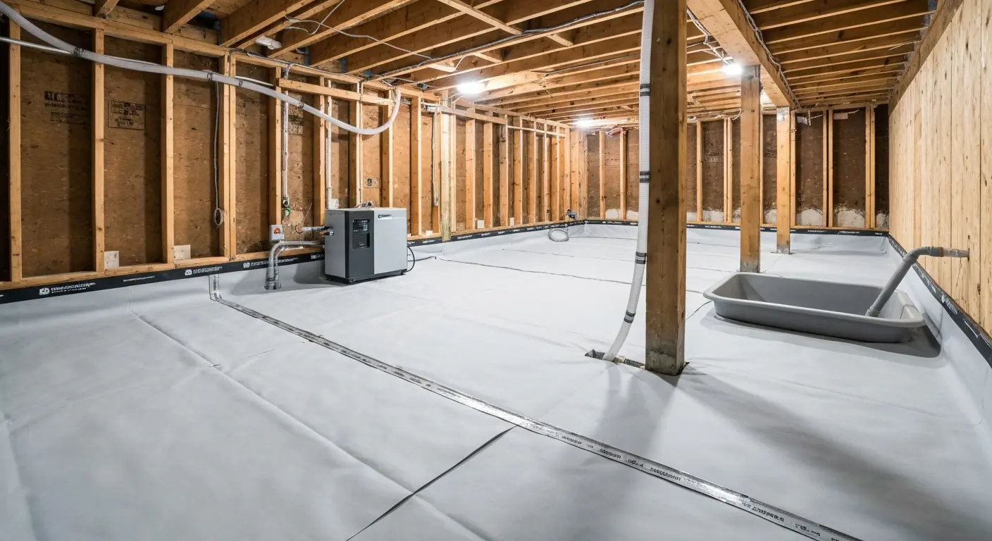 Crawl space encapsulation and moisture control