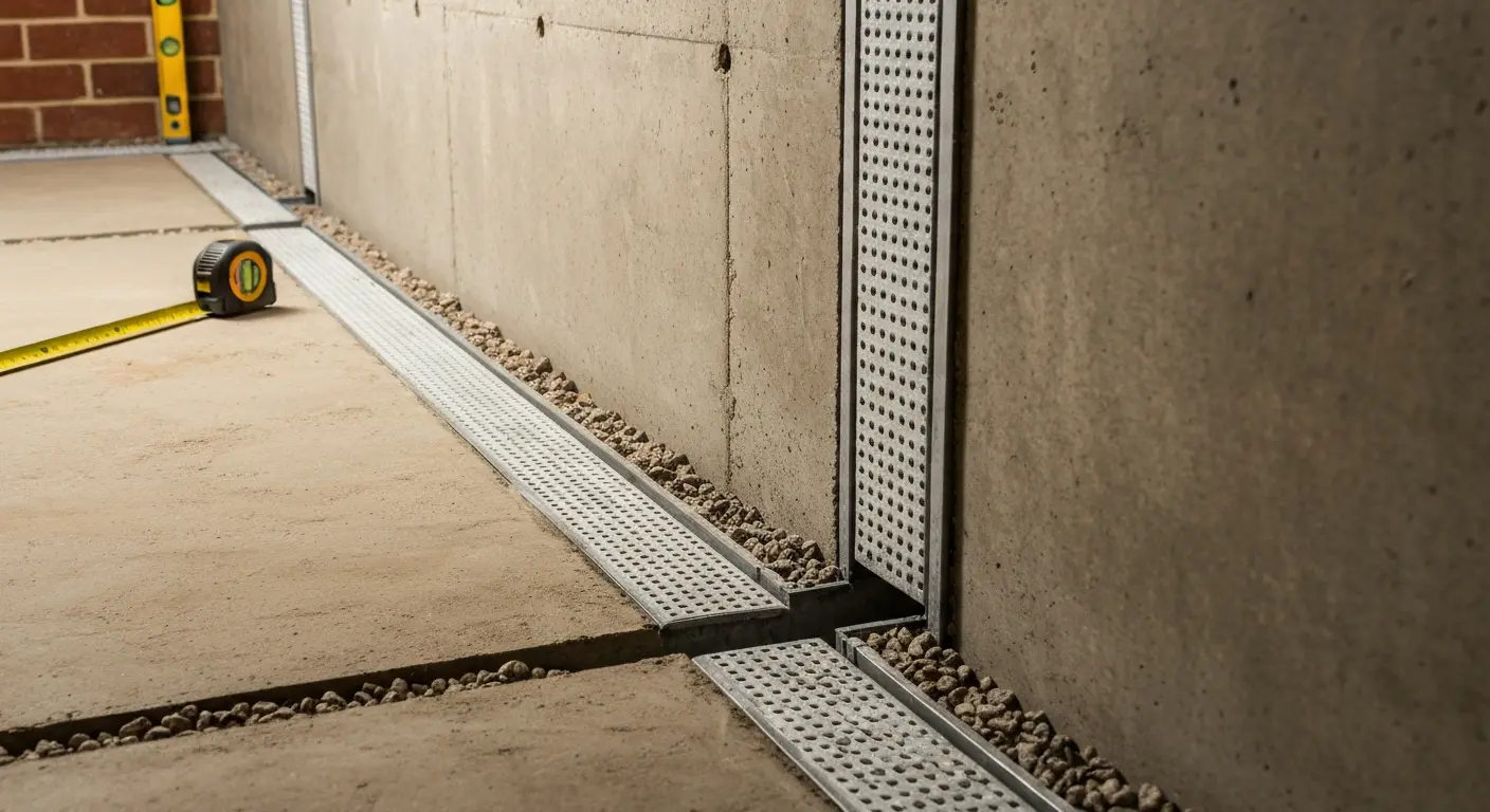 Interior basement drainage system