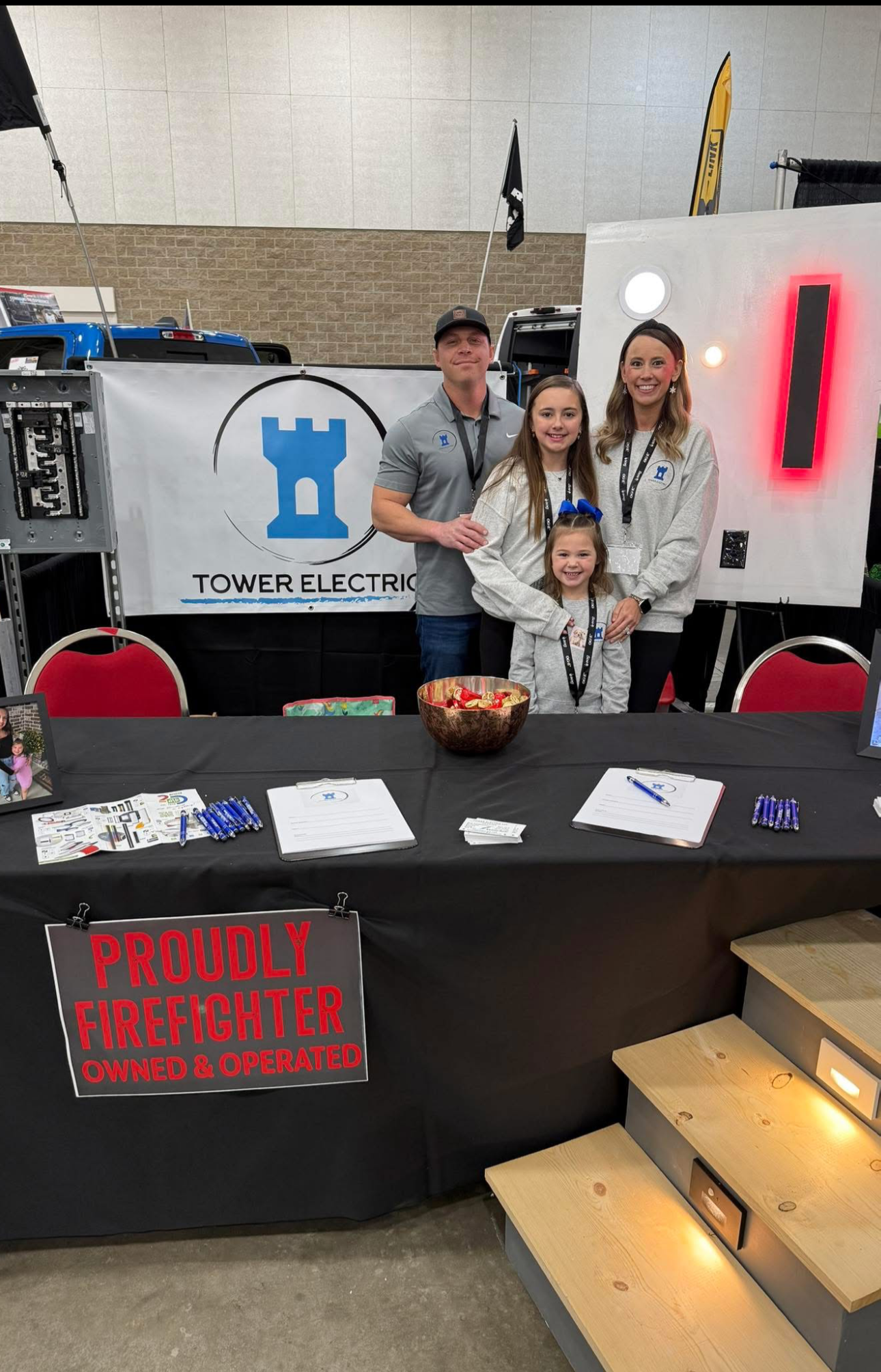 Tower Electric owner — licensed Arkansas electrician and firefighter on the job