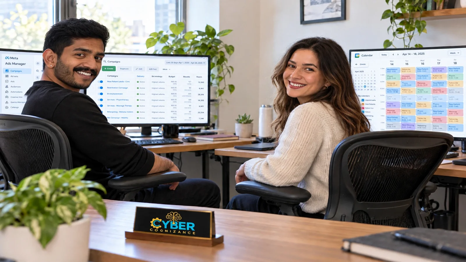 Andrew and a colleague in the CyberCognizance office