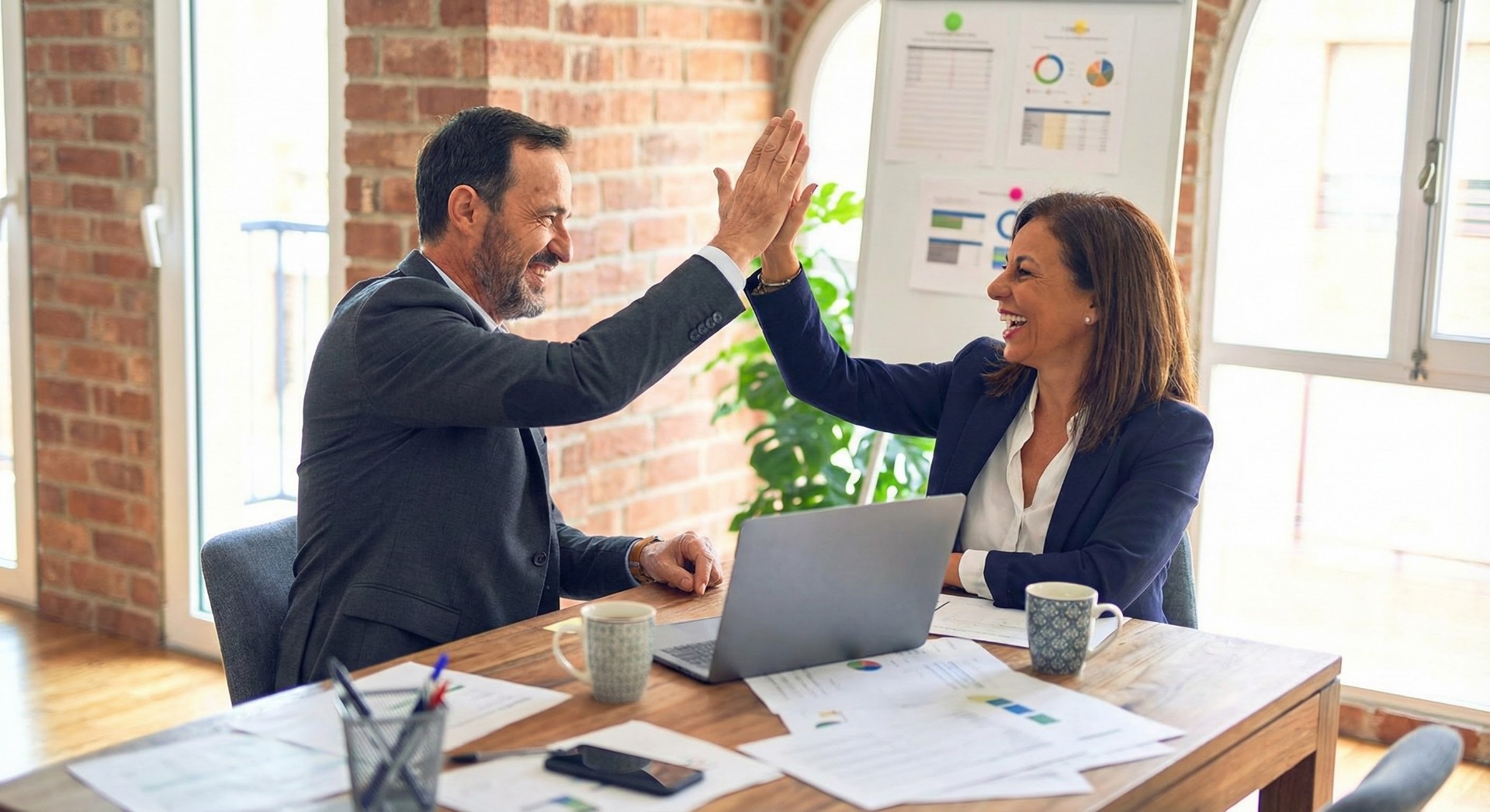 Business professionals collaborating