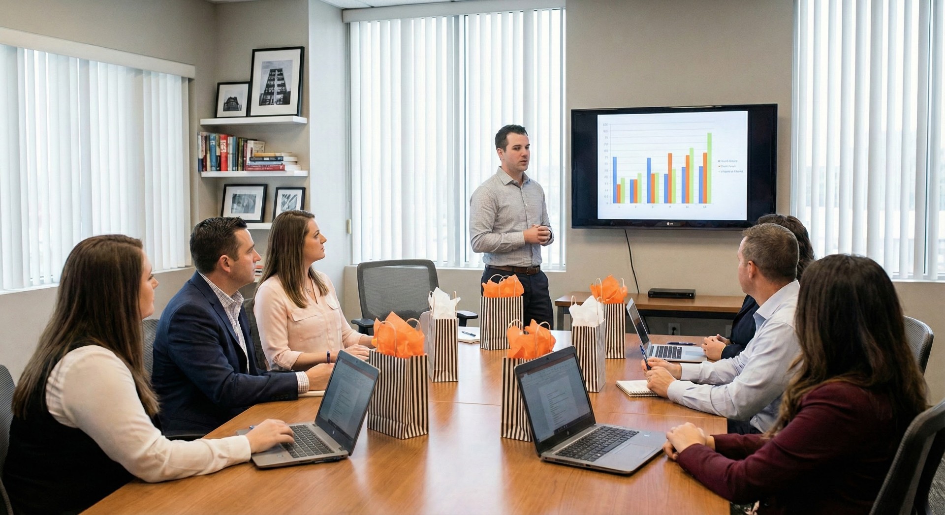 Business professionals collaborating