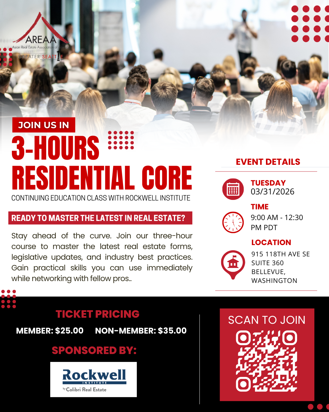 3-Hour Residential Core CE Class Flyer