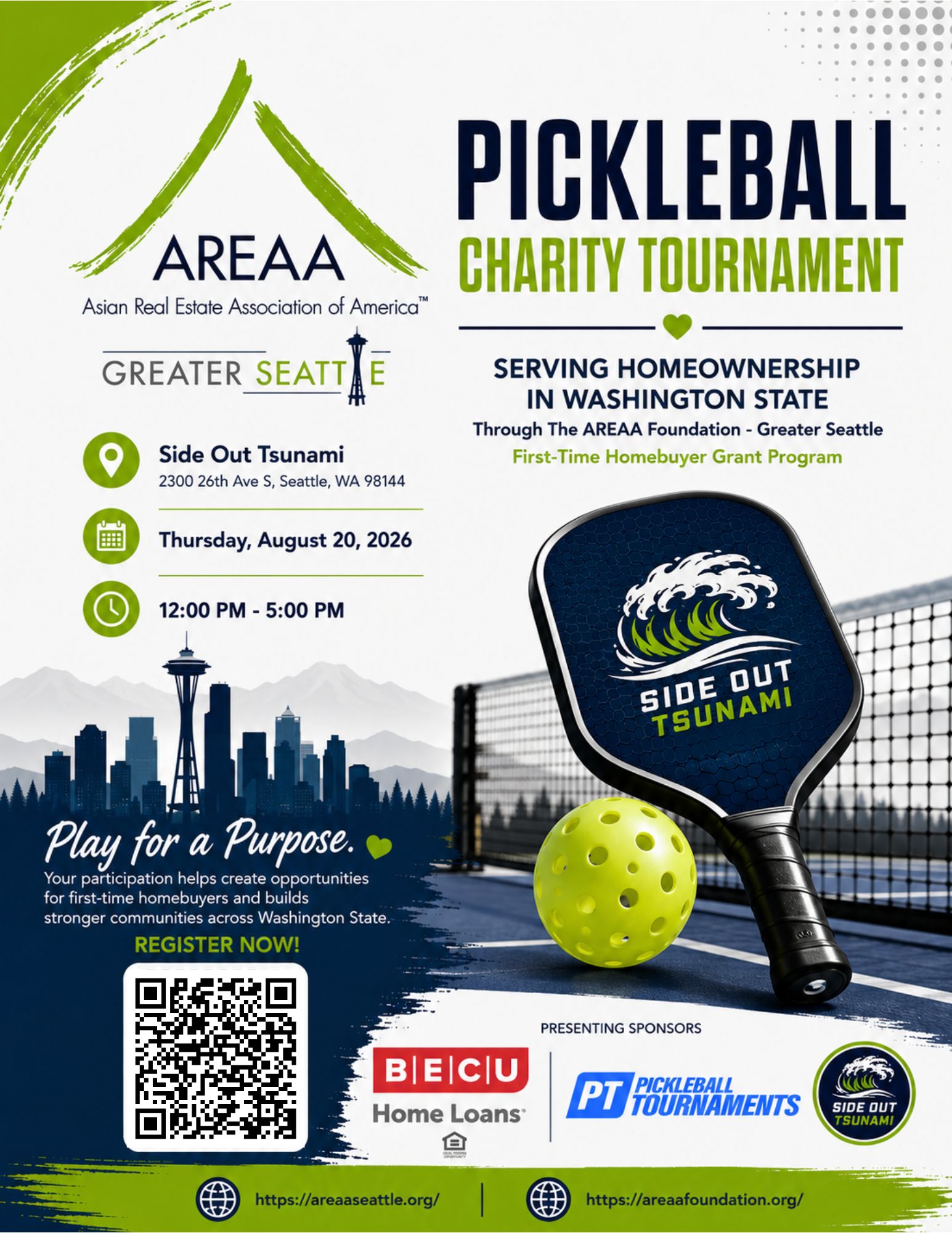 AREAA Pickleball Charity Tournament 2026 Flyer