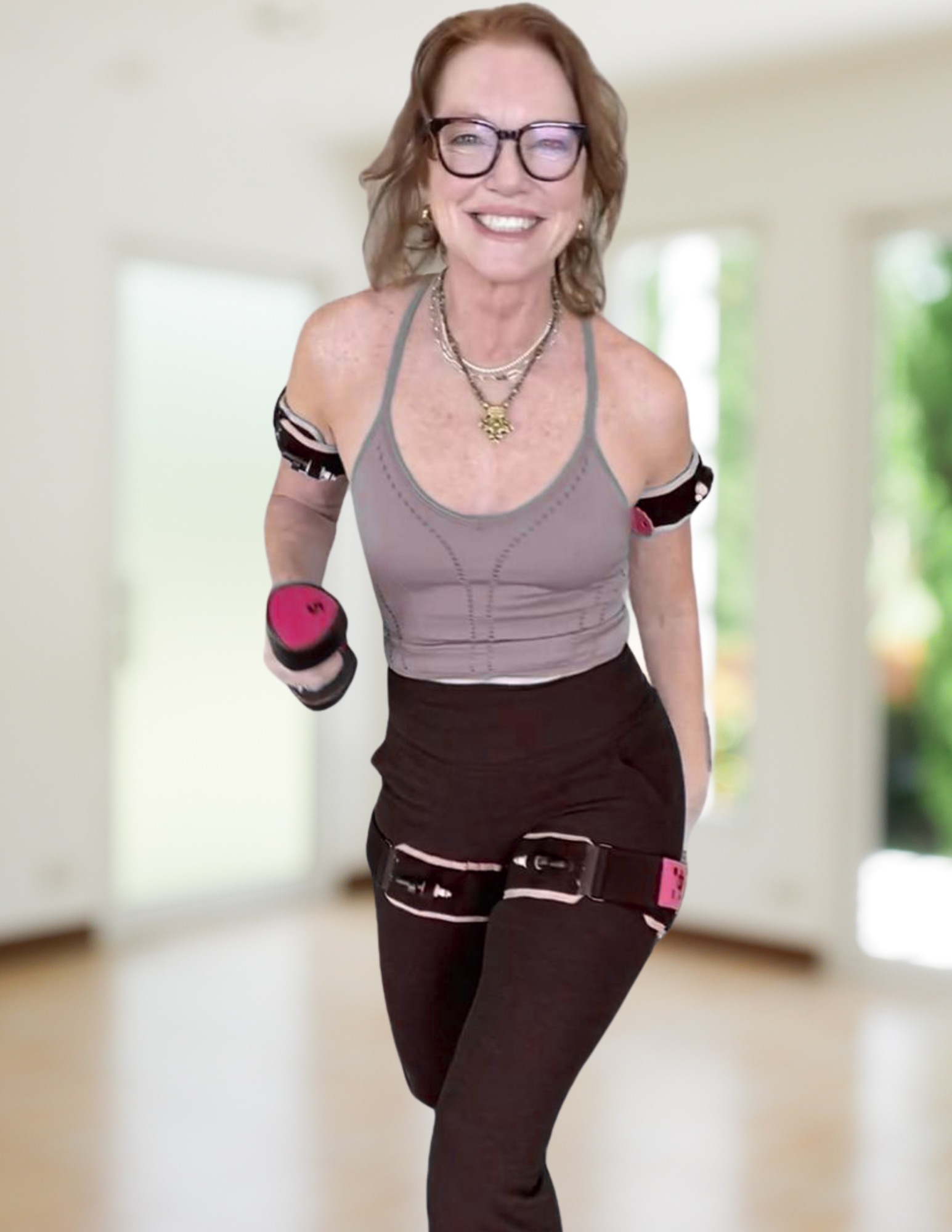 Denise Costello leading an online strength training class for healthy aging