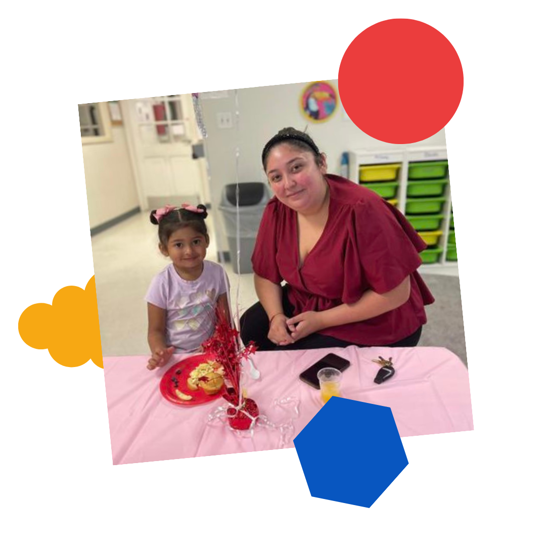 teacher sat with child