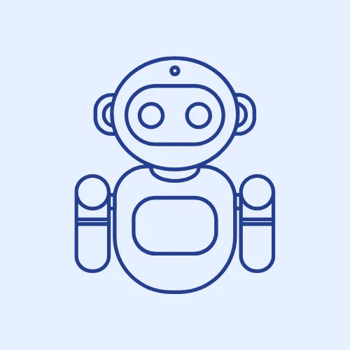 Robot illustration symbolizing advanced technology and AI solutions for modern business communication.