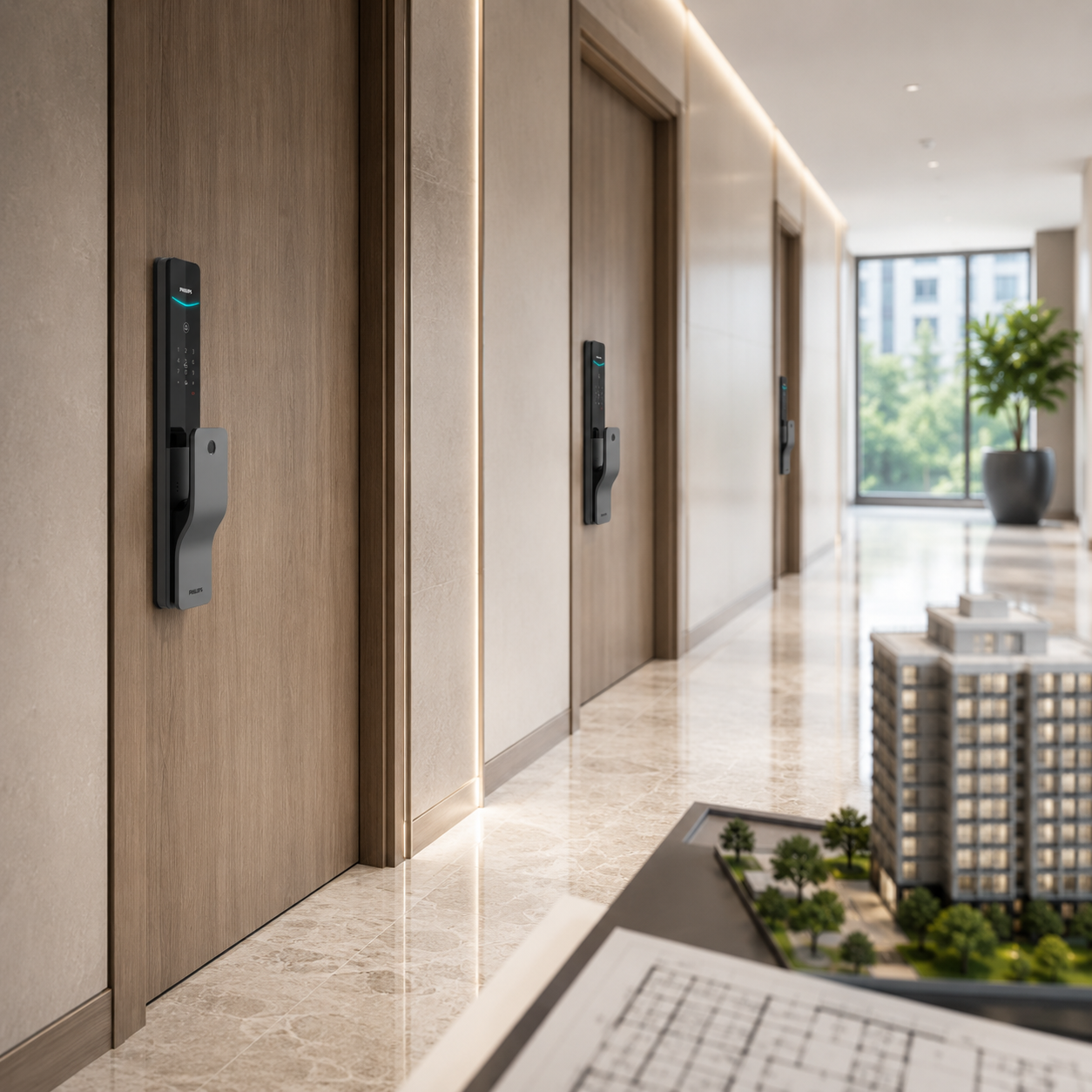 Cerraduras digitales Philips para desarrollos inmobiliarios