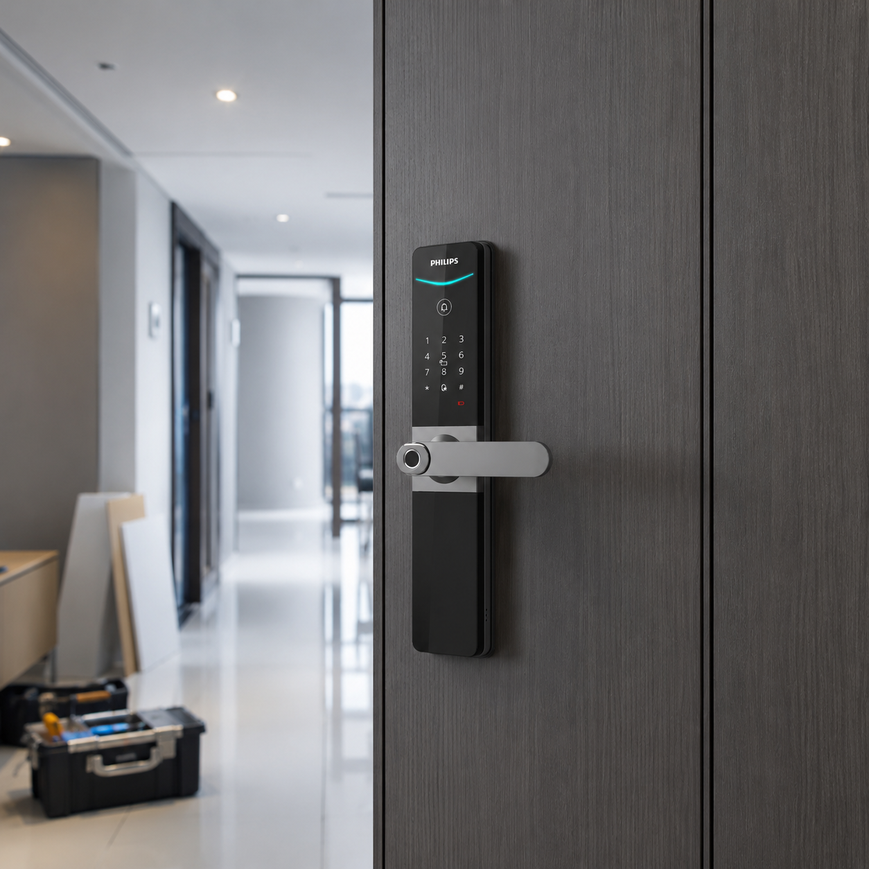 Cerraduras digitales Philips para obras y constructoras