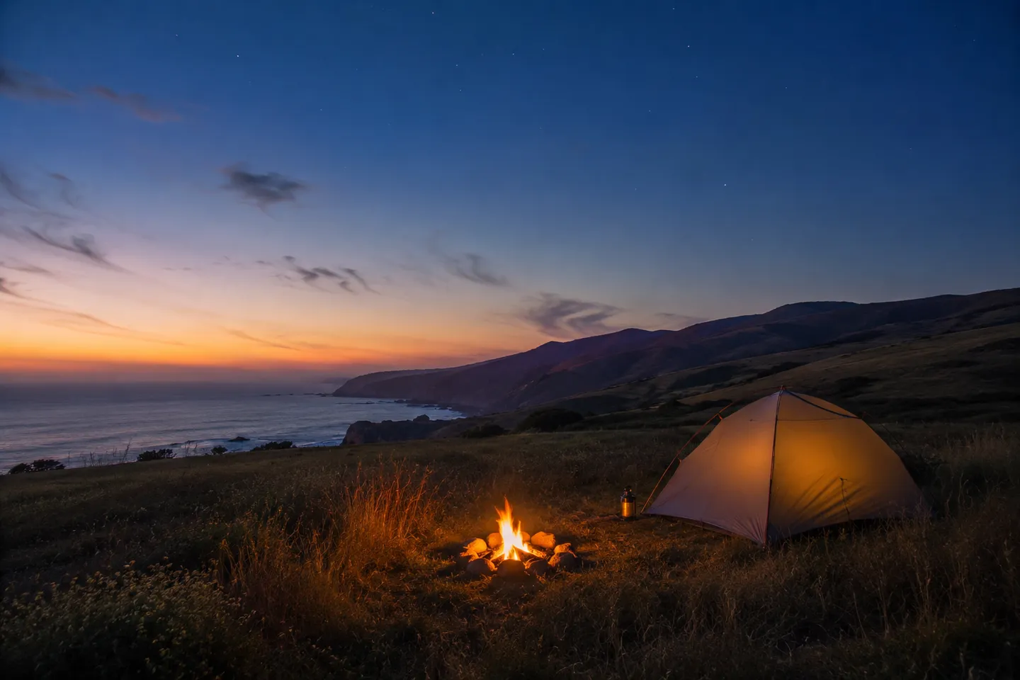 Primitive tent camping under open Lassen County skies at Alpaca Adventures Honey Lake