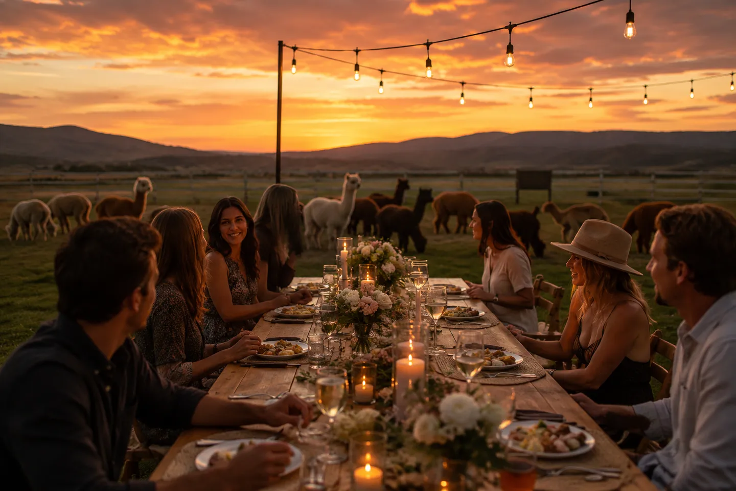 Private celebration event at the alpaca ranch in Janesville California