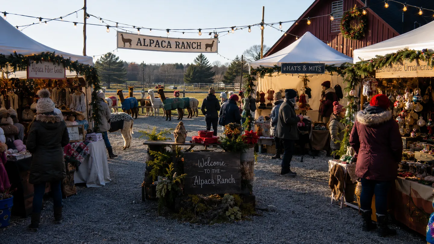 Holiday market and makers fair at Honey Lake alpaca ranch