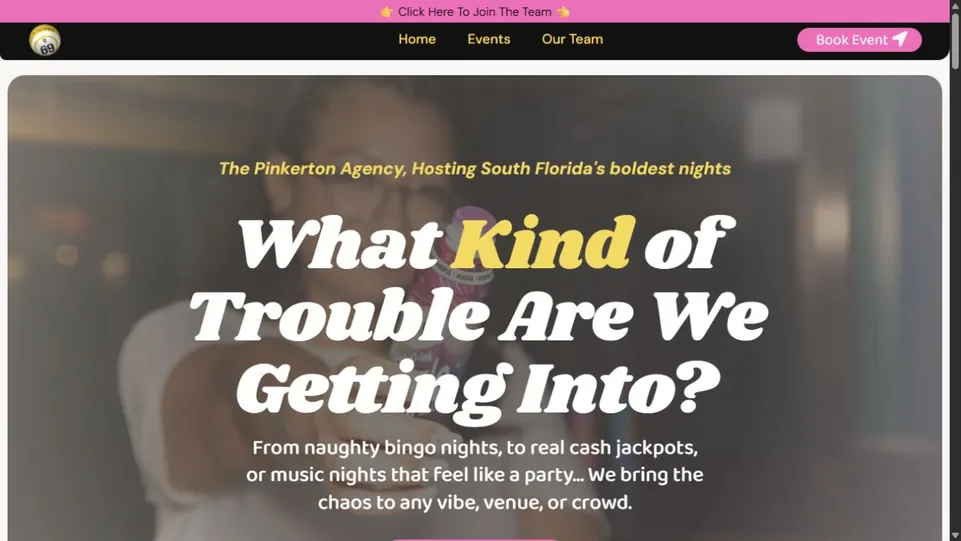 The Pinkerton Agency website, built by Velly