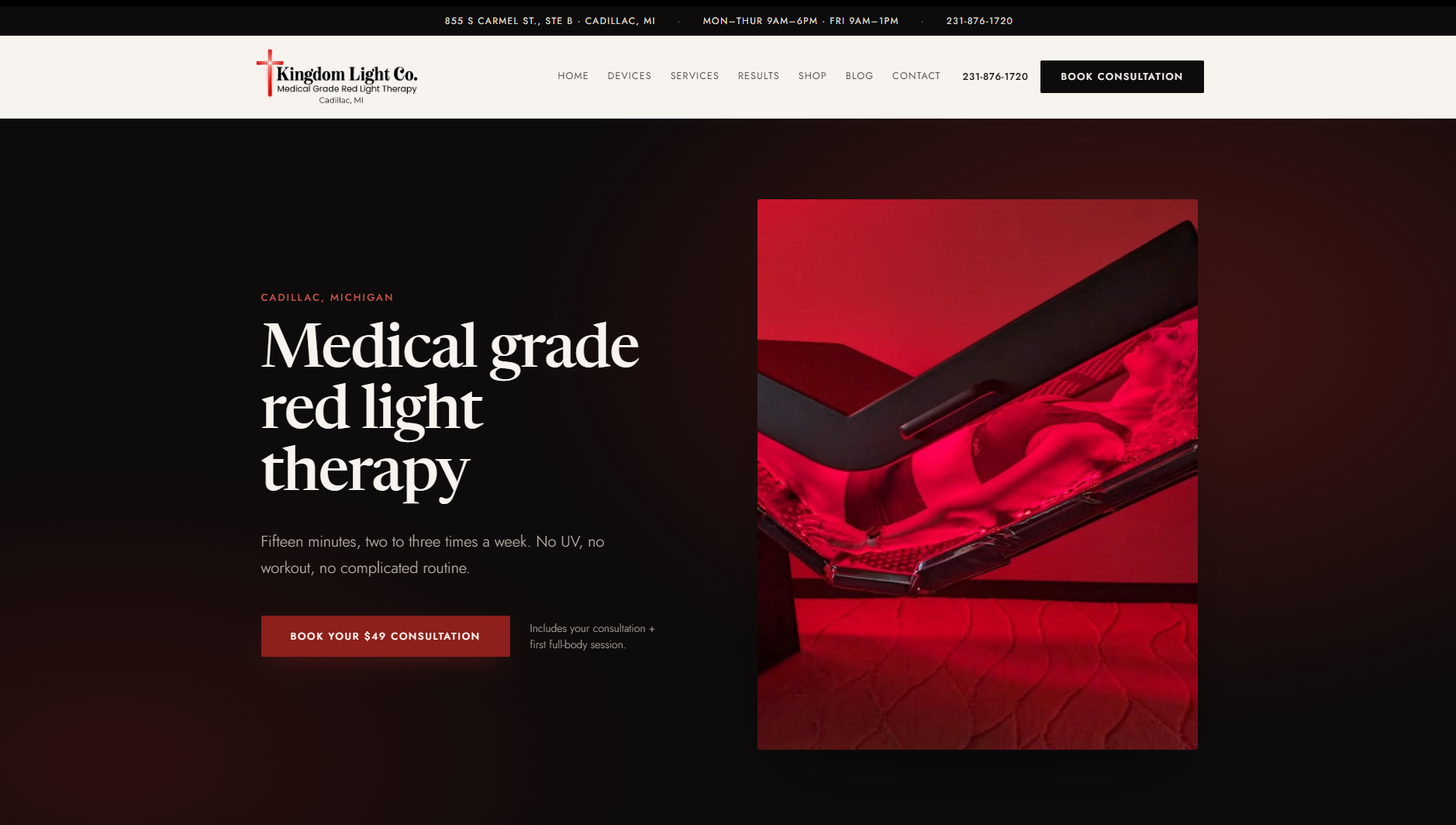 Kingdom Light Co. website homepage