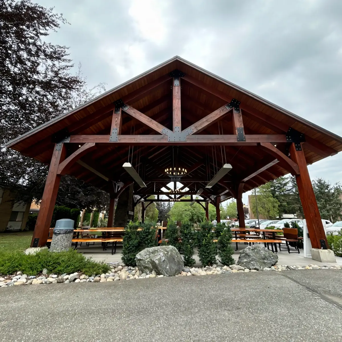 Pavilion exterior wide shot
