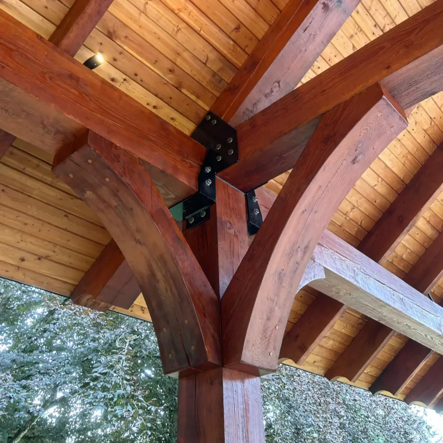 Stained beam close detail