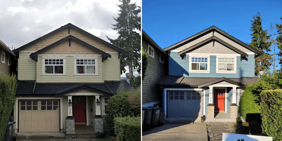 Craftsman exterior repaint before and after