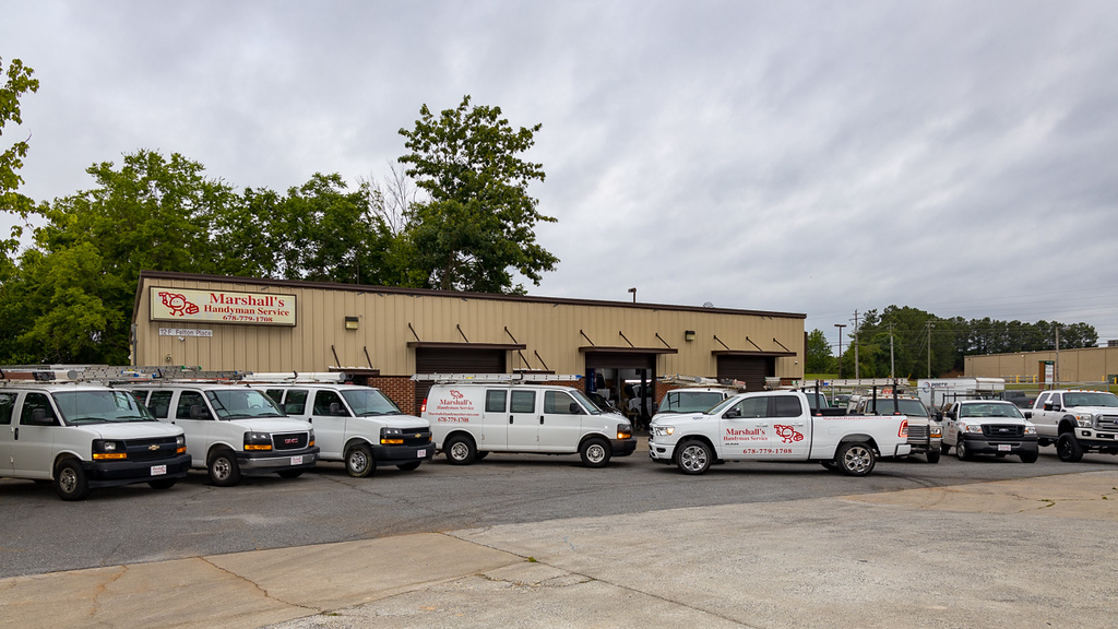 Professional handyman crew working on a home remodeling project