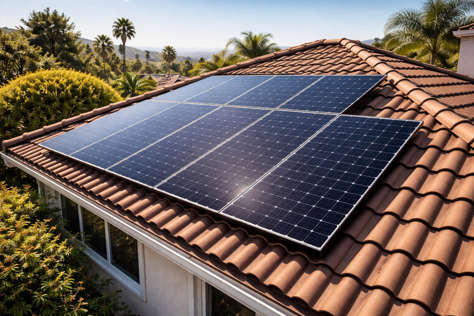 Solar panels on roof