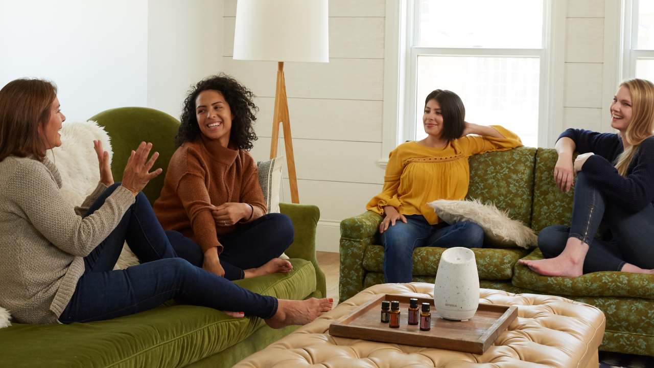 Wellness advocates meeting in a living room