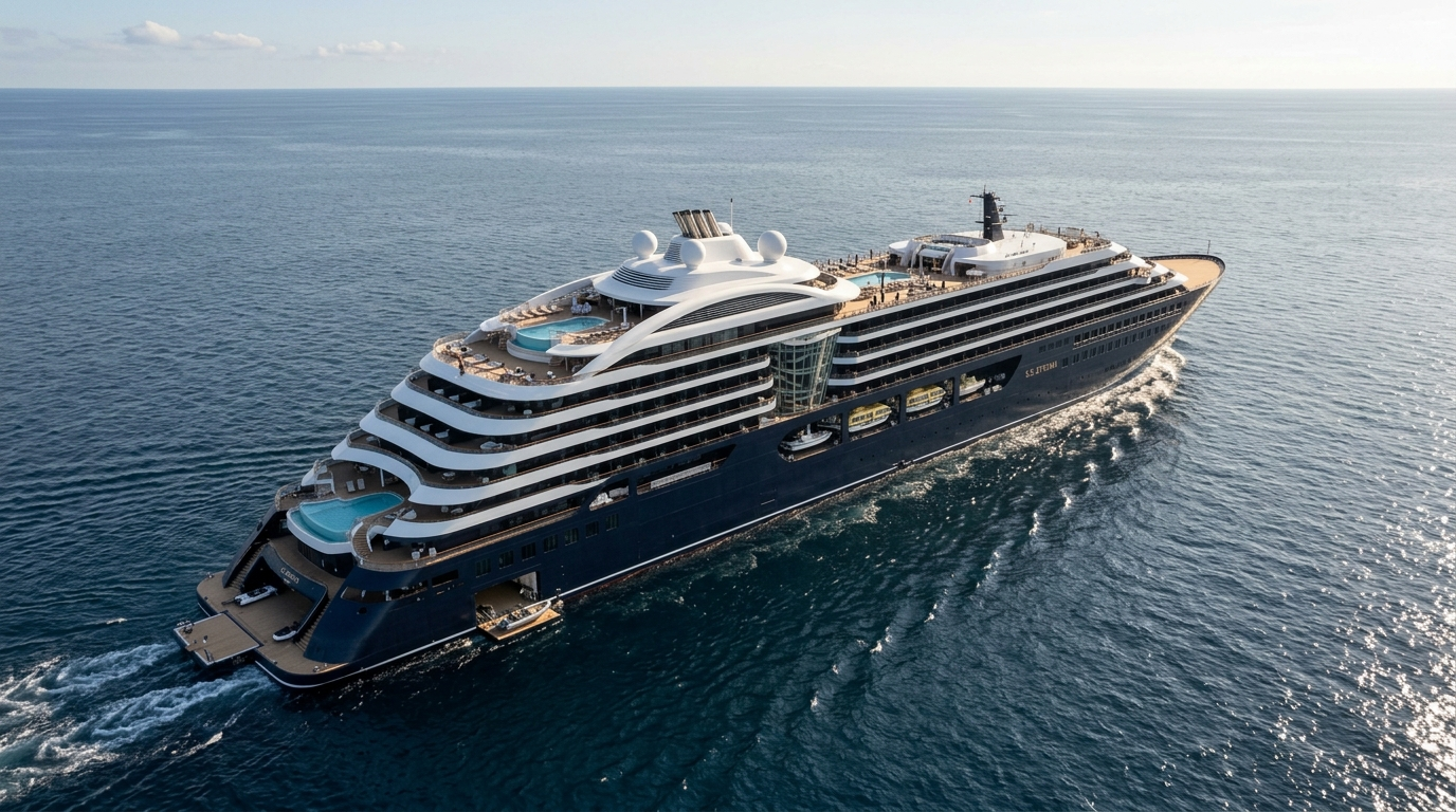 Luminara — the newest superyacht of The Ritz-Carlton Yacht Collection, the 790-foot LNG-powered sister ship to Ilma that entered service in 2025 with the substantial Alaska and Asia-Pacific itinerary focus
