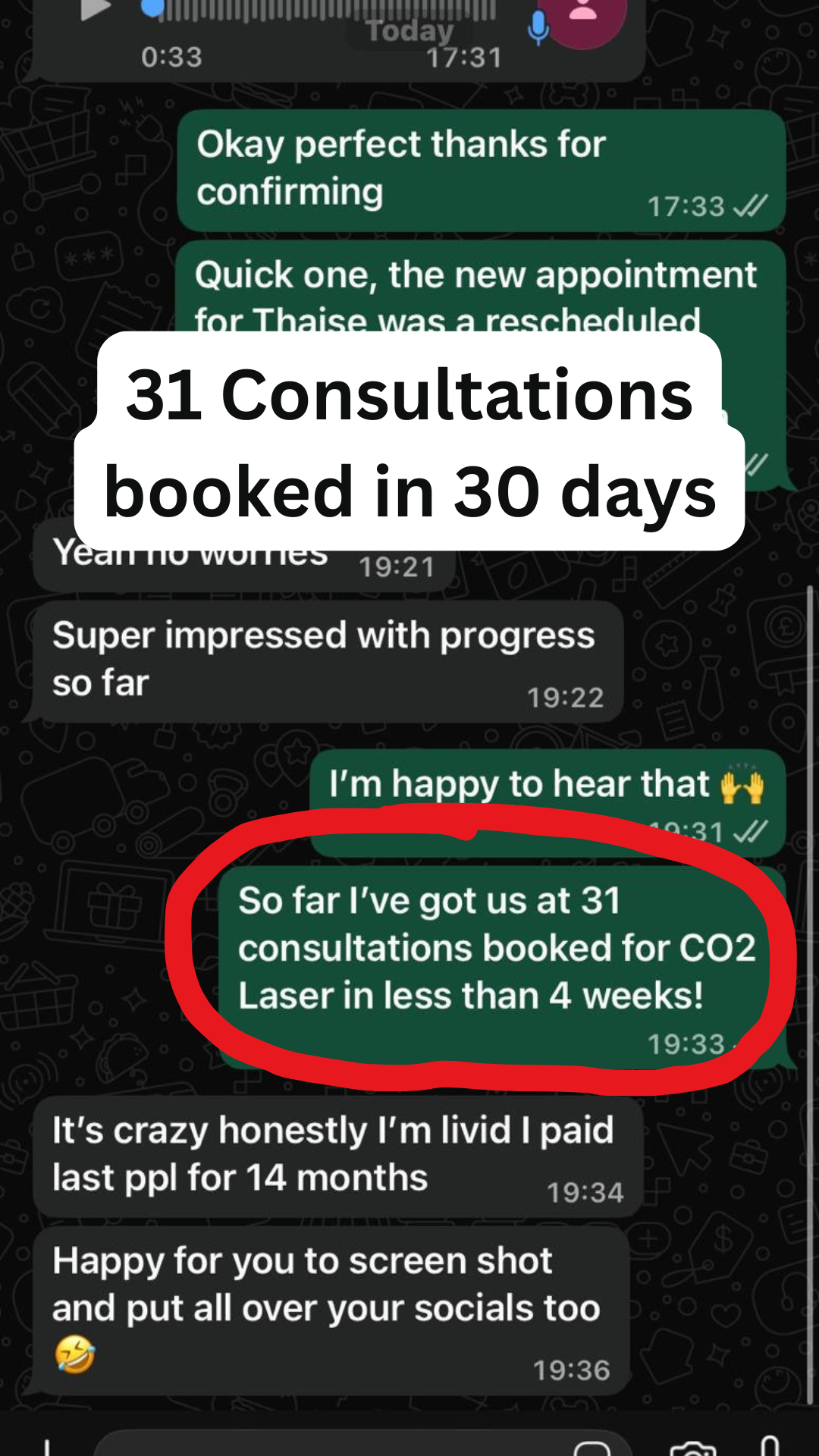 Client result 2 — bookings