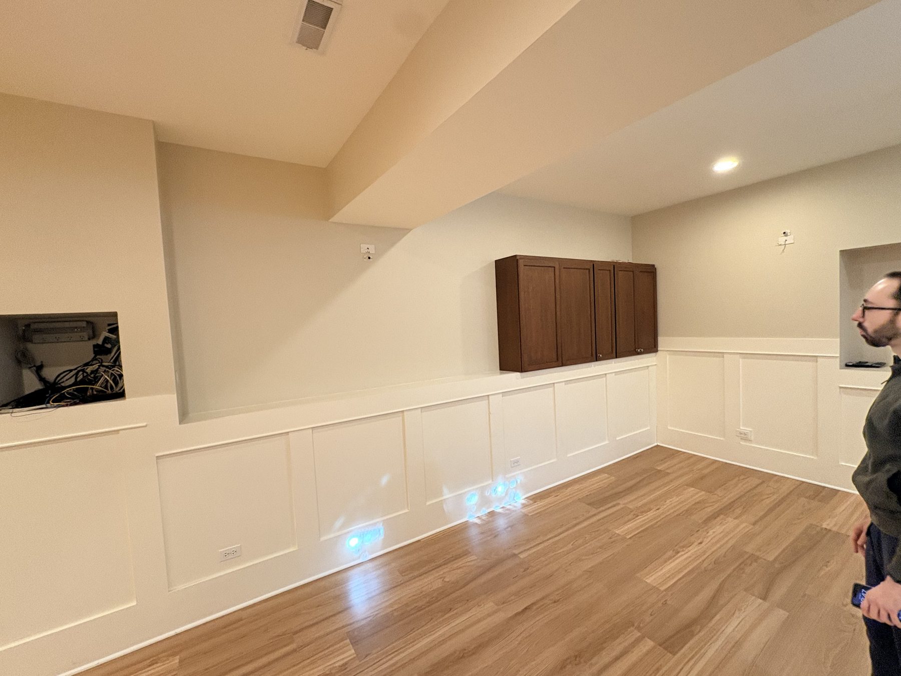 Built-in shelving before