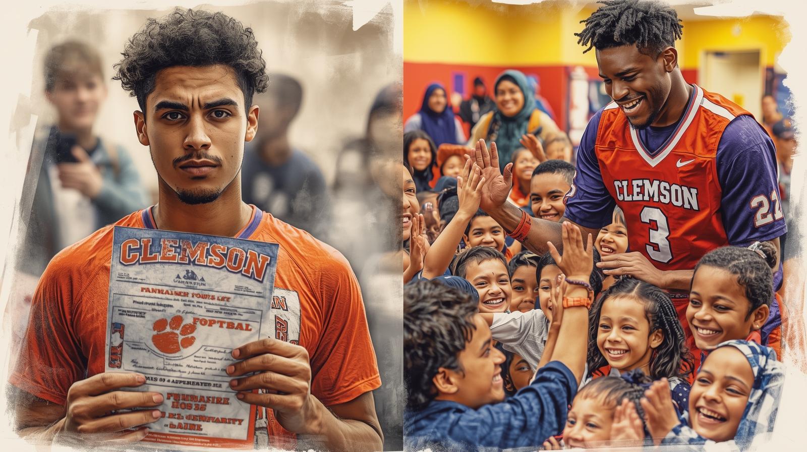 Athlete in Clemson jersy