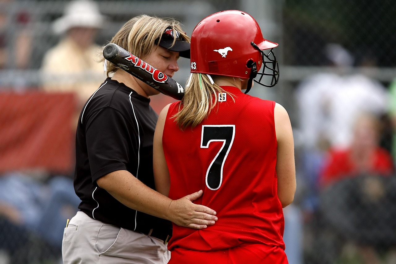 softball player being coached