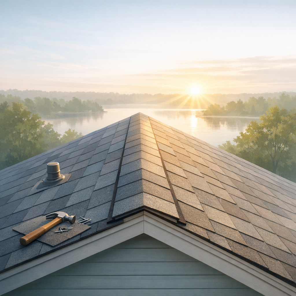 Minnesota home roof restored after hail damage showing recovery progress.
