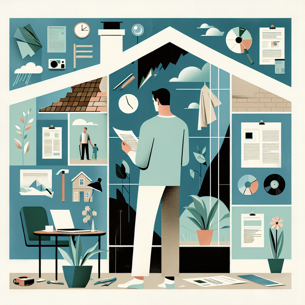 Homeowner calmly documenting storm damage for an insurance claim in Florida.