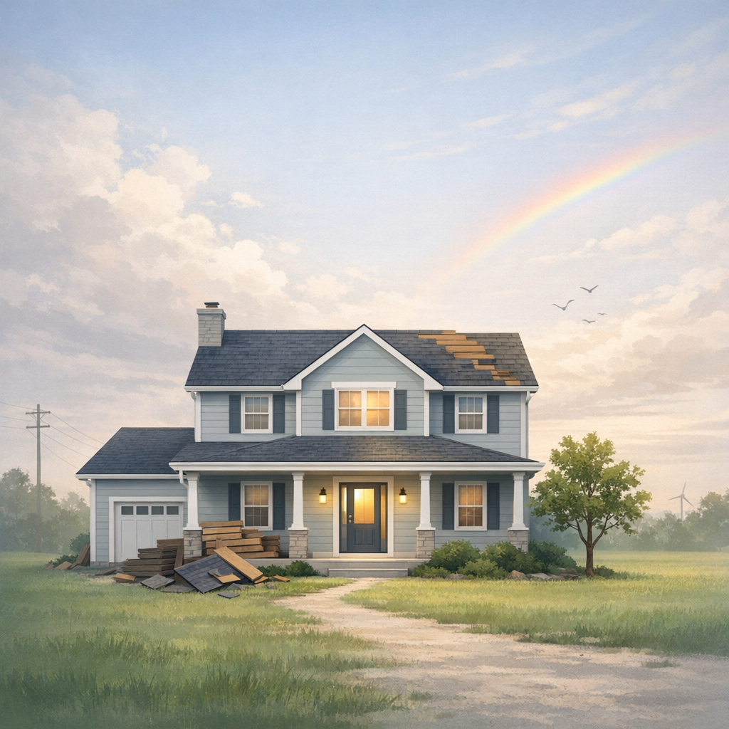 Restored Georgia home symbolizing recovery and safety after storm damage