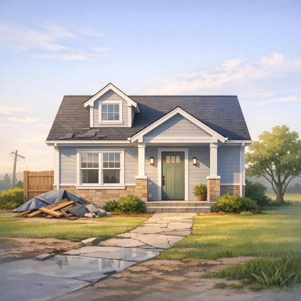 Repaired Louisiana home after hurricane symbolizing recovery and fairness.