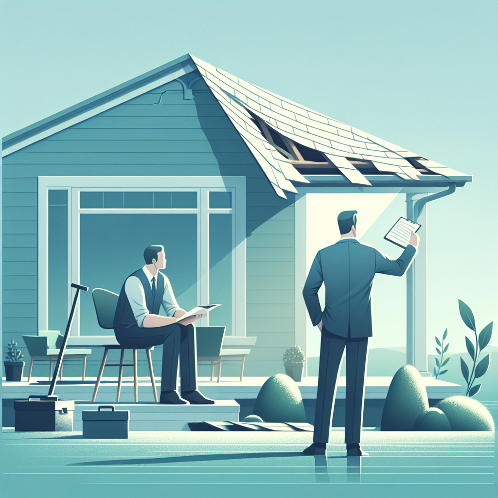 Arizona homeowner documenting storm damage calmly in daylight