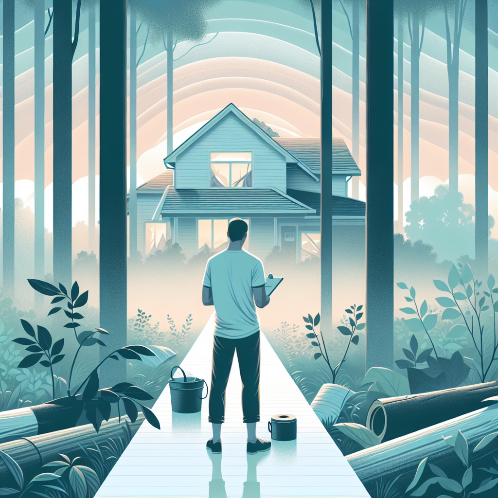 Florida homeowner documenting hail damage calmly and safely after a storm.