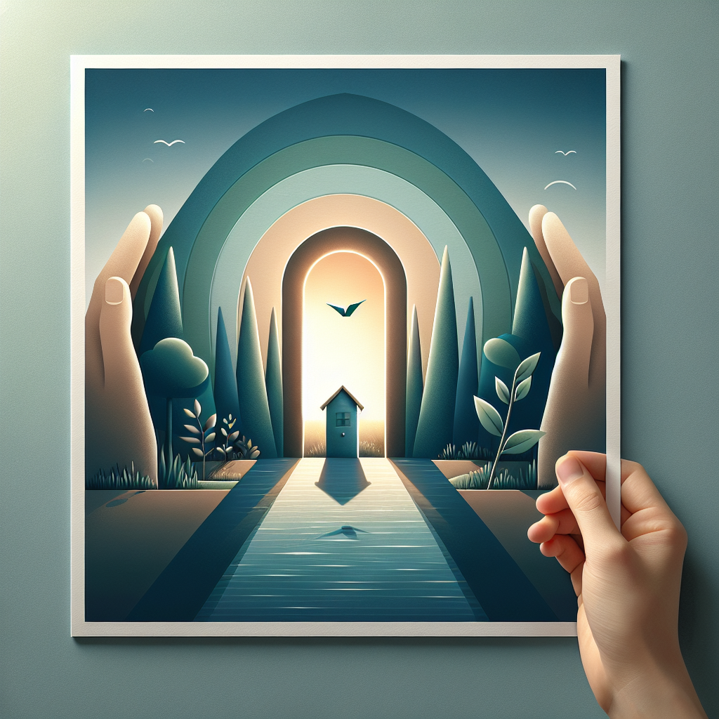 Illustration of repaired Arizona home under clear sky symbolizing recovery.