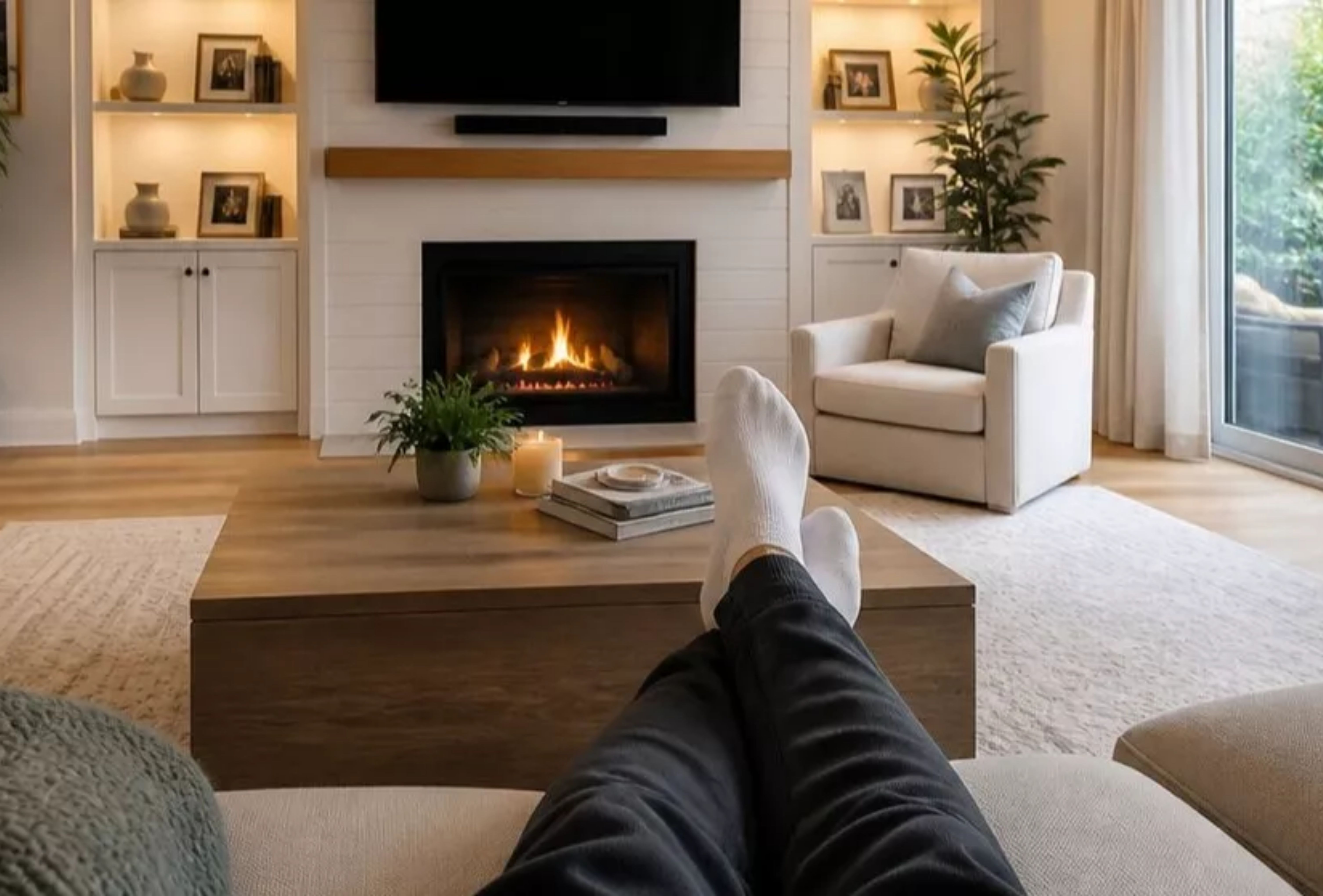 A clean living room creating a calmer space for better focus