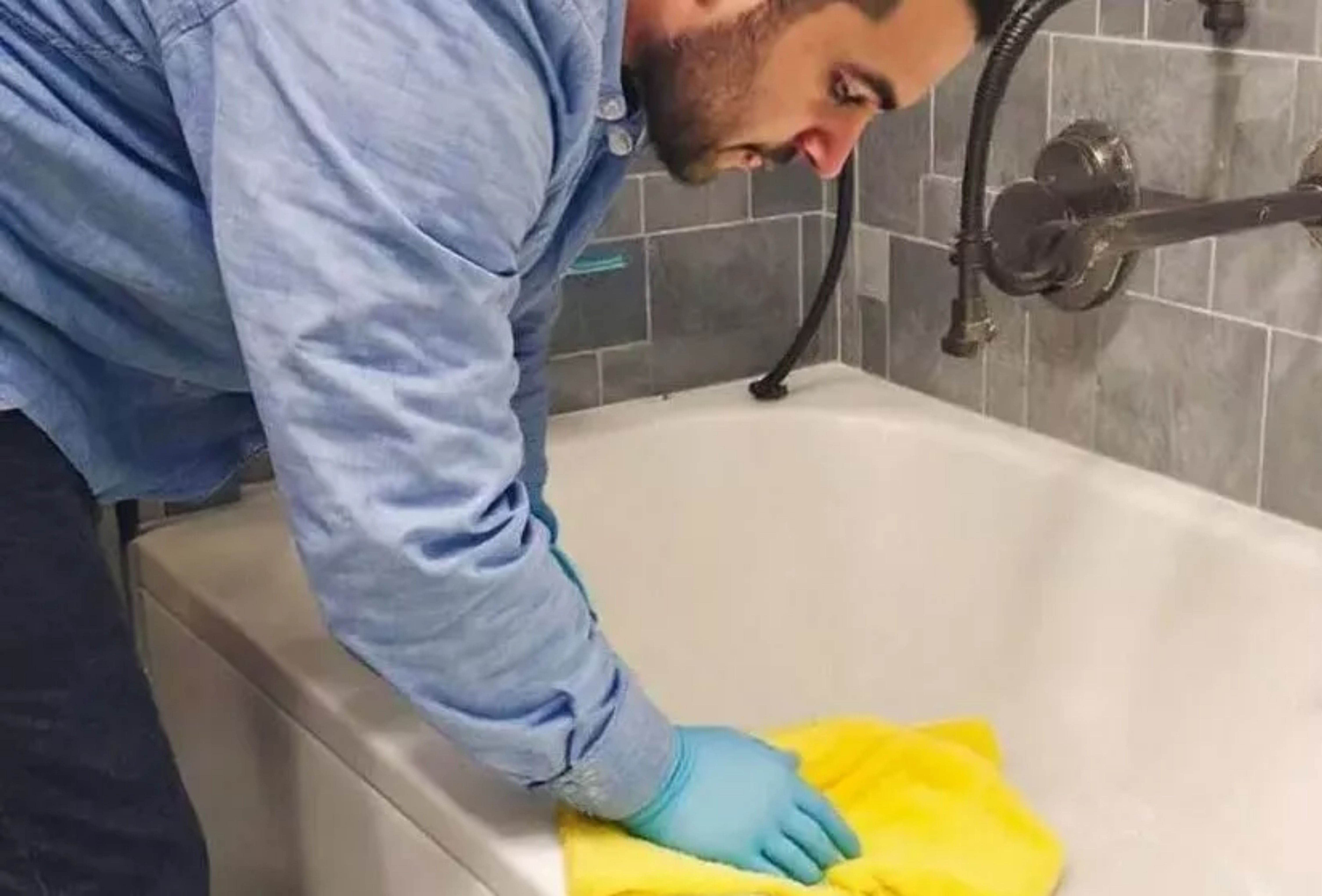 Bathroom cleaned as part of a weekly cleaning schedule template