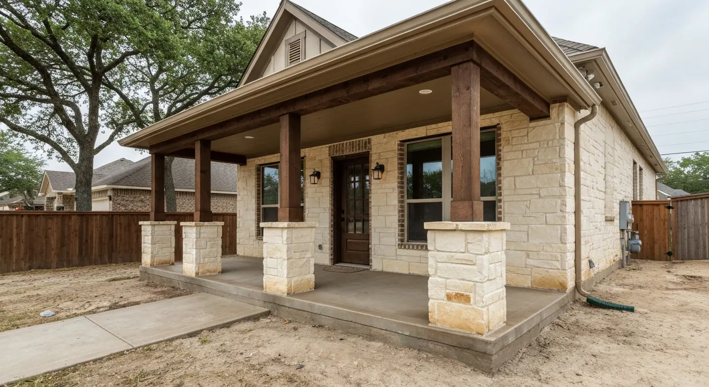 Porch construction in Ferris
