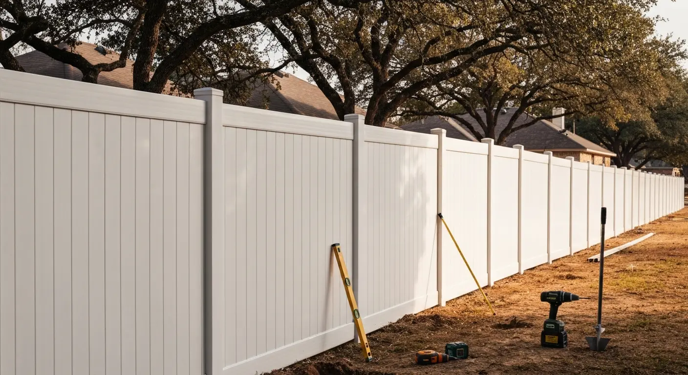 Vinyl fence installation