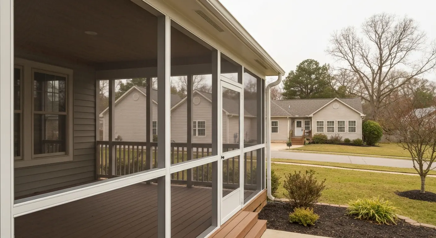 Screened porch addition