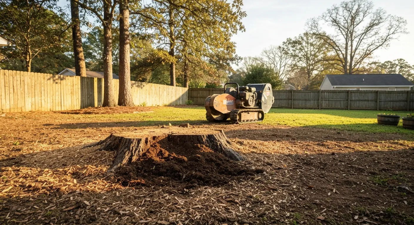 Residential stump grinding in Greenville
