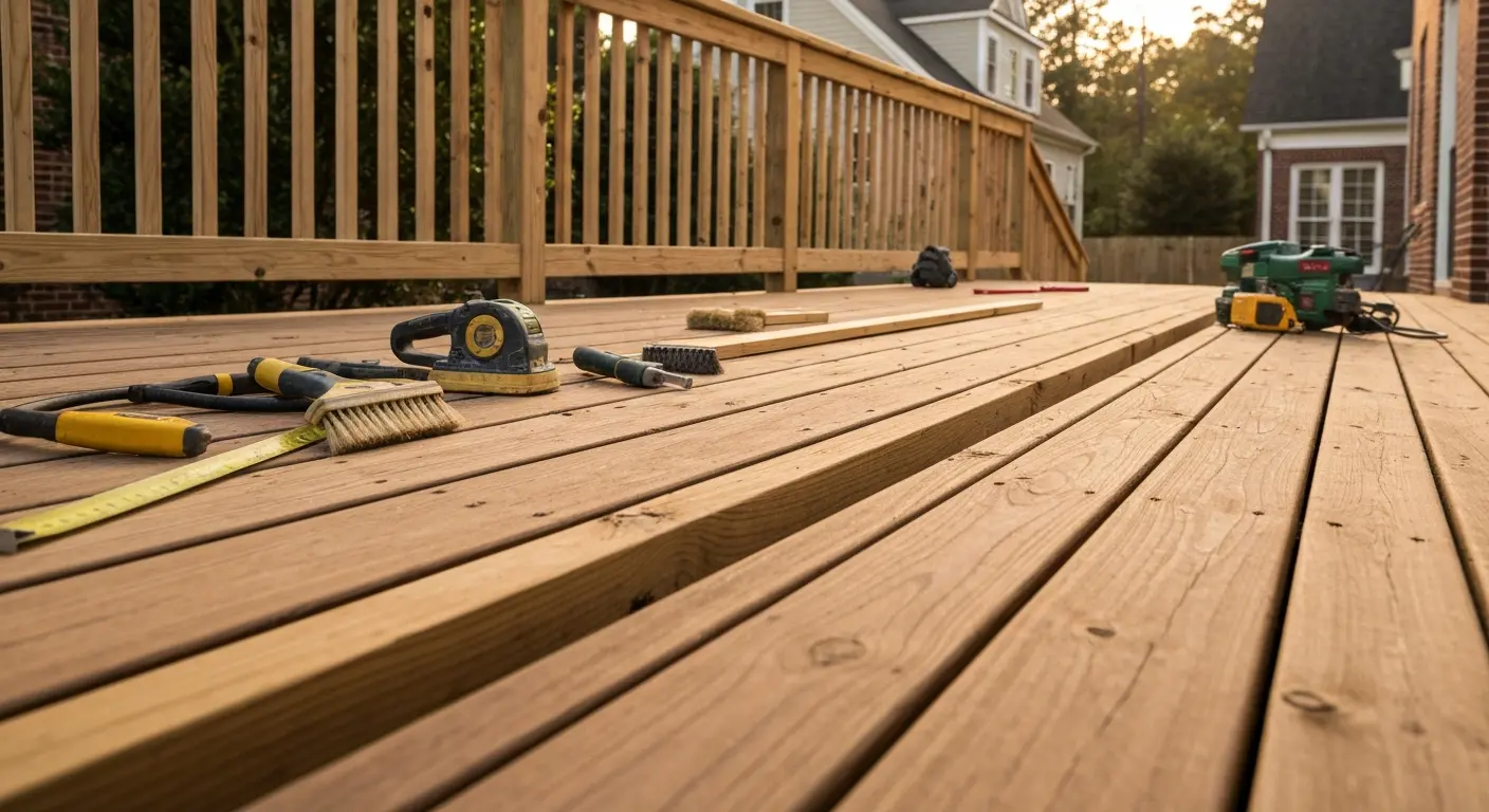 Deck board repair in Greenville