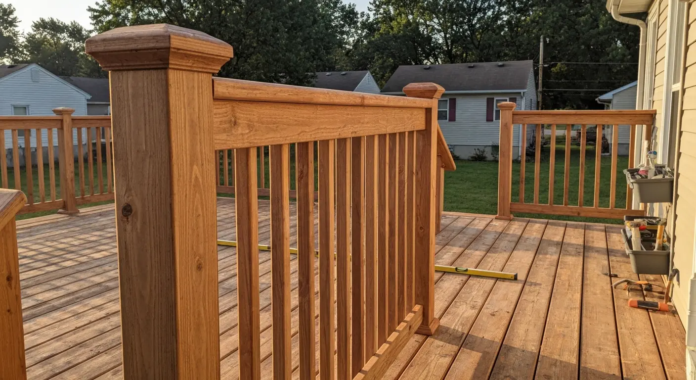 Deck railing installation Ferris patio
